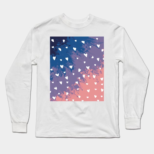 Valentine’s Day Galaxy Vintage Hearts | Swirl Pattern Long Sleeve T-Shirt by Jennggaa